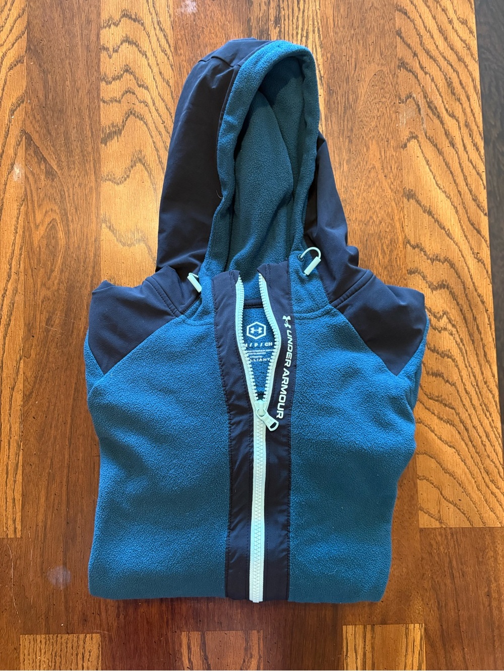Under Armour Teal and Navy Performance Hooded Jacket